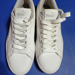 Puma White Classic Sneakers with Minimalist Design